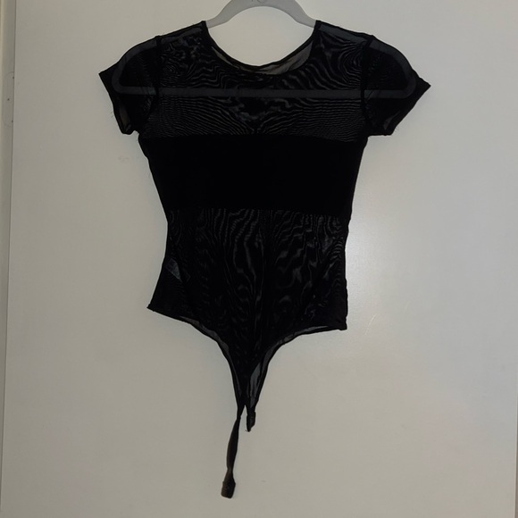 American Apparel Black Mesh Body Suit - Picture 1 of 3